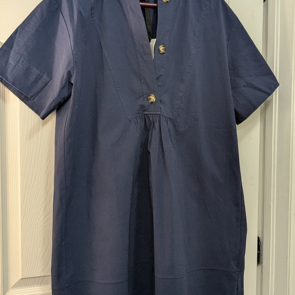 Tuckernuck Navy Dress with Gold Accents